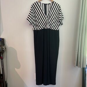 Striped Navy and White Women's Jumpsuit, size 14-16